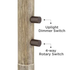 Franklin Iron Works Plymouth Rustic Farmhouse Torchiere Floor Lamp With Side Lights 72" Tall Bronze Faux Wood Mica Shade For Living Room Reading House -Home Decor Series Store GUEST 0159c0c0 ec93 48f6 b028 16253339e1c1