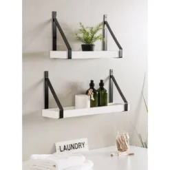 (Set Of 2) 5" X 10" Sudbury Wood And Metal Wall Shelf Set White/Black - Kate & Laurel All Things Decor 12 (Set Of 2) 5" X 10" Sudbury Wood And Metal Wall Shelf Set White/Black - Kate & Laurel All Things Decor -Home Decor Series Store GUEST 019acd5f 5baf 4918 9b11 f64245c44b24