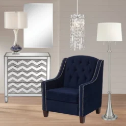 360 Lighting Karl Modern Floor Lamp Standing 63 3/4" Tall Brushed Nickel Metal White Tapered Drum Shade For Living Room House Bedroom Office Family -Home Decor Series Store GUEST 01f1ac49 997f 4560 8170 c9c7c3df0cd1