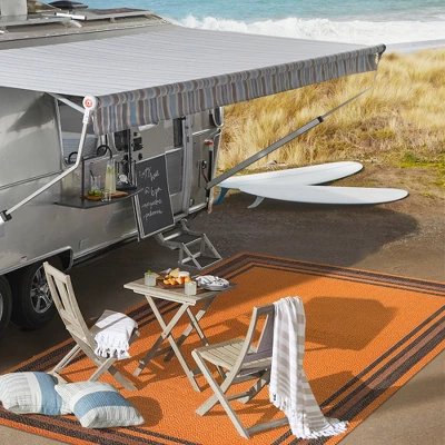 James Modern Border Stripe Indoor/Outdoor Area Rug - JONATHAN Y 8 James Modern Border Stripe Indoor/Outdoor Area Rug - JONATHAN Y - Image 8