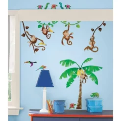 Monkey Business Peel And Stick Wall Decal - RoomMates -Home Decor Series Store GUEST 03c57cd6 ede0 4a46 b51d eee0e4a4c10f