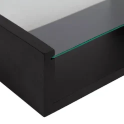 18" X 6" Holt Wood/Glass Decorative Wall Shelf Black - Kate & Laurel All Things Decor -Home Decor Series Store GUEST 03ea0624 ec85 414f 9156 80f6d33ffbd9