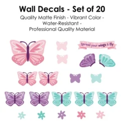 Big Dot Of Happiness Beautiful Butterfly - Peel And Stick Nursery And Kids Room Vinyl Wall Art Stickers - Wall Decals - Set Of 20 -Home Decor Series Store GUEST 042f29d9 b563 4540 9793 592f796ab351
