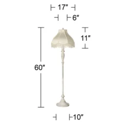 360 Lighting Vintage Shabby Chic Floor Lamp 60" Tall Antique White Cream Scallop Fabric Dome Shade Fringe For Living Room Reading Bedroom 13 360 Lighting Vintage Shabby Chic Floor Lamp 60" Tall Antique White Cream Scallop Fabric Dome Shade Fringe For Living Room Reading Bedroom -Home Decor Series Store GUEST 04b0cf26 7730 44fa b83c 3df033ee1bc2