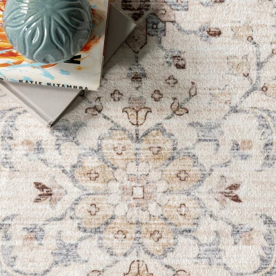 NuLOOM Gemma Machine Washable Transitional Floral Area Rug 5 NuLOOM Gemma Machine Washable Transitional Floral Area Rug - Image 5