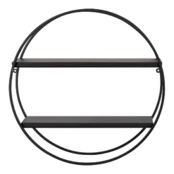 24" Diameter Sequoia Wood And Metal Round Wall Shelf - Kate & Laurel All Things Decor -Home Decor Series Store GUEST 0611b927 d583 4e2e 9798 a1de29b1c419