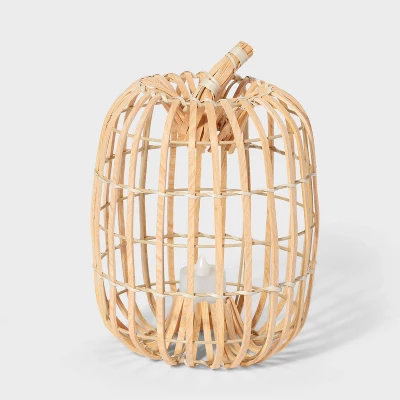 Harvest Light Up Woodchip Woven Large Pumpkin - Hyde & EEK! Boutique™ 2 Harvest Light Up Woodchip Woven Large Pumpkin - Hyde & EEK! Boutique™ - Image 2