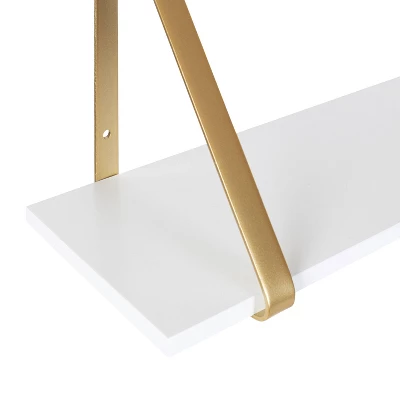 2pk 18" Soloman Wooden Shelves With Brackets White - Kate & Laurel All Things Decor 1 2pk 18" Soloman Wooden Shelves With Brackets White - Kate & Laurel All Things Decor