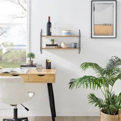 24.5" X 15.75" Severini Floating Bracket 2 Tier Wall Shelf - Danya B. -Home Decor Series Store GUEST 0761778a b640 4d54 bfa3 5c2fcc369a0c