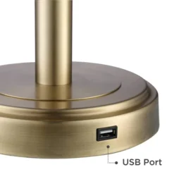 360 Lighting Camile Modern Table Lamps 25" High Set Of 2 Brass Metal With USB Charging Port Oatmeal Drum Shade For Bedroom Living Room Bedside Desk -Home Decor Series Store GUEST 08eee1bc cdaa 49d4 af37 526a1bd1c91f