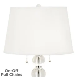 Vienna Full Spectrum Modern Table Lamp 26 1/2" High With USB Dimmer Stacked Crystal Spheres White Drum Shade For Bedroom Living Room Desk Bedside -Home Decor Series Store GUEST 09875143 5a66 417b b1e2 3540fa9daea6