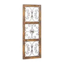 36" X 14" Wood Scroll Window Inspired Wall Decor With Metal Scrollwork Relief Brown - Olivia & May 24 36" X 14" Wood Scroll Window Inspired Wall Decor With Metal Scrollwork Relief Brown - Olivia & May -Home Decor Series Store GUEST 09b1672d 92c9 4bc9 83ee ba754bf20b92