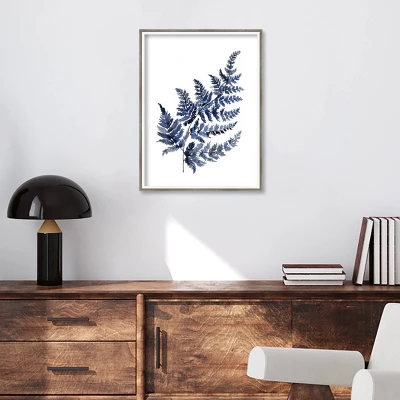 19" X 25" Botanical Fern Indigo By Sara Berrenson Wood Framed Wall Art Print - Amanti Art 4 19" X 25" Botanical Fern Indigo By Sara Berrenson Wood Framed Wall Art Print - Amanti Art - Image 4