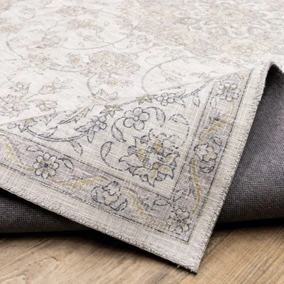 Marcel Vintage Traditional Medallion Area Rug Beige/Gold - Captiv8e Designs 8 Marcel Vintage Traditional Medallion Area Rug Beige/Gold - Captiv8e Designs - Image 8
