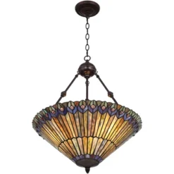 Robert Louis Tiffany Bronze Pendant Chandelier 20" Wide Rustic Peacock Stained Art Glass 3-Light Fixture For Dining Room House Kitchen Island Entryway 15 Robert Louis Tiffany Bronze Pendant Chandelier 20" Wide Rustic Peacock Stained Art Glass 3-Light Fixture For Dining Room House Kitchen Island Entryway -Home Decor Series Store GUEST 0a3519d1 decd 4af9 a56f 630be40a6a10