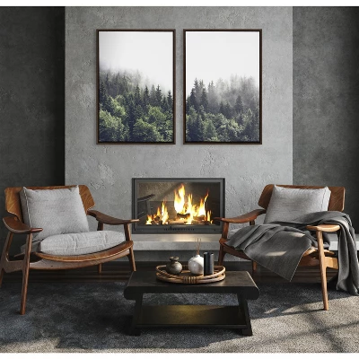 (Set Of 2) 23" X 33" Sylvie Foggy Day Framed Canvas Set By Creative Bunch Brown - Kate & Laurel All Things Decor 4 (Set Of 2) 23" X 33" Sylvie Foggy Day Framed Canvas Set By Creative Bunch Brown - Kate & Laurel All Things Decor - Image 4