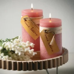 6"H Sullivans Pink Lemonade Timber Pillar, Pink 5 6"H Sullivans Pink Lemonade Timber Pillar, Pink -Home Decor Series Store GUEST 0a41b653 40a8 4216 bdd4 3656acfab3a0