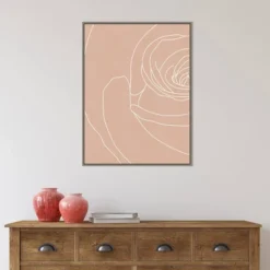 22" X 30" Blush Flowers III By Sarah Leonard Framed Canvas Wall Art Gray Wash - Amanti Art -Home Decor Series Store GUEST 0aafd52b 8819 4e04 894c f37e1d7c4437