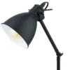 1-Light Priddy Desk Lamp With Interior Shade White/Black - EGLO