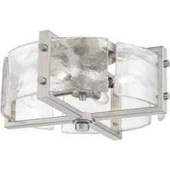Possini Euro Design Prane Modern Industrial Ceiling Light Semi Flush Mount Fixture 17" Wide Brushed Nickel 4-Light Warped Glass For Bedroom Kitchen 13 Possini Euro Design Prane Modern Industrial Ceiling Light Semi Flush Mount Fixture 17" Wide Brushed Nickel 4-Light Warped Glass For Bedroom Kitchen -Home Decor Series Store GUEST 0b15a987 8368 4f37 ba90 8aa73cc6819f