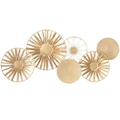 Metal Plate Wall Decor With Textured Pattern Brown - The Novogratz