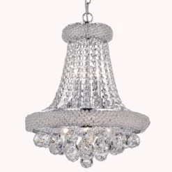 15" X 15" X 18" Isidra Crystal Chandelier Gray - Warehouse Of Tiffany