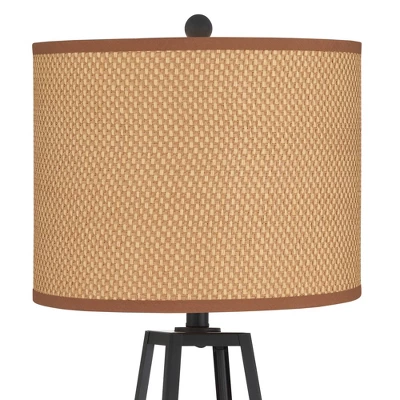 Franklin Iron Works Kacey Industrial Table Lamps 25 1/4" High Set Of 2 Dark Black With USB Charging Port LED Nightlight Peanut Shade For Bedroom Desk 1 Franklin Iron Works Kacey Industrial Table Lamps 25 1/4" High Set Of 2 Dark Black With USB Charging Port LED Nightlight Peanut Shade For Bedroom Desk