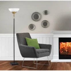 300W Noah Torchiere Black - Adesso -Home Decor Series Store GUEST 11109a17 2efd 438a af7a 47bbb6babb14