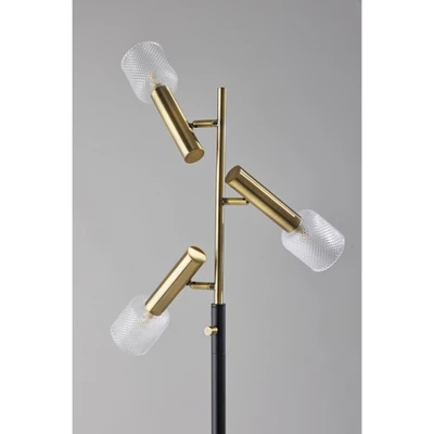 Melvin Antique Brass Floor Lamp (Includes LED Light Bulb) Black - Adesso 2 Melvin Antique Brass Floor Lamp (Includes LED Light Bulb) Black - Adesso - Image 2