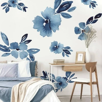 Clara Jean April Showers Flowers Peel And Stick Giant Wall Decal Blue - RoomMates 2 Clara Jean April Showers Flowers Peel And Stick Giant Wall Decal Blue - RoomMates - Image 2
