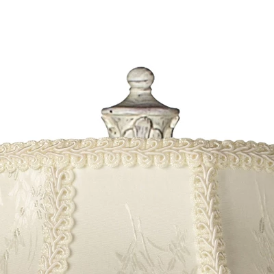 360 Lighting Vintage Shabby Chic Floor Lamp 60" Tall Antique White Cream Scallop Fabric Dome Shade Fringe For Living Room Reading Bedroom 2 360 Lighting Vintage Shabby Chic Floor Lamp 60" Tall Antique White Cream Scallop Fabric Dome Shade Fringe For Living Room Reading Bedroom - Image 2