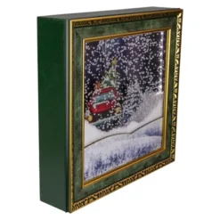 Northlight 31" LED Lighted Musical Snowing Retro Truck Wall Plaque