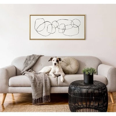 18" X 40" Sylvie Dancing Circles By Teju Reval Of SnazzyHues Framed Wall Canvas Gold - Kate & Laurel All Things Decor 6 18" X 40" Sylvie Dancing Circles By Teju Reval Of SnazzyHues Framed Wall Canvas Gold - Kate & Laurel All Things Decor - Image 6