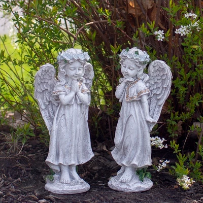Northlight 10" Angel Standing In Prayer Outdoor Garden Statue 1 Northlight 10" Angel Standing In Prayer Outdoor Garden Statue