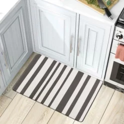 World Rug Gallery Contemporary Striped Anti-Fatigue Standing Mat