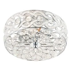 11.5" Olivia Semi-Flush Mount Pendant Metallic Silver - River Of Goods -Home Decor Series Store GUEST 13b1abba 8d03 44d9 8d73 d953d8868456