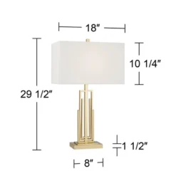 360 Lighting Sonia Modern Table Lamps 29 1/2" Tall Set Of 2 Gold Metal With Dual USB Charging Ports White Rectangular Shade For Bedroom Living Room 15 360 Lighting Sonia Modern Table Lamps 29 1/2" Tall Set Of 2 Gold Metal With Dual USB Charging Ports White Rectangular Shade For Bedroom Living Room -Home Decor Series Store GUEST 14759ca5 cd80 4d40 a0f2 10b6eef81d9e