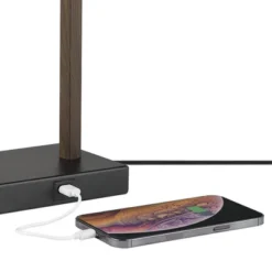 18" Nash Table Lamp With Faux Wood Arm Matte Black - Globe Electric -Home Decor Series Store GUEST 14d02335 4129 4f5b b535 d033cc2abd33