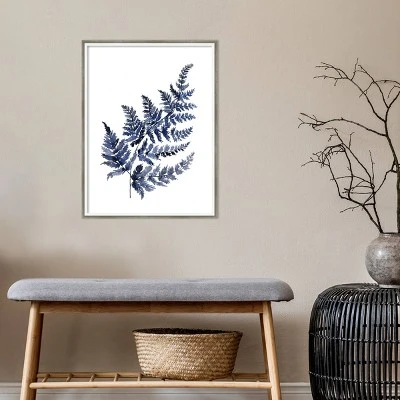 19" X 25" Botanical Fern Indigo By Sara Berrenson Wood Framed Wall Art Print - Amanti Art 6 19" X 25" Botanical Fern Indigo By Sara Berrenson Wood Framed Wall Art Print - Amanti Art - Image 6