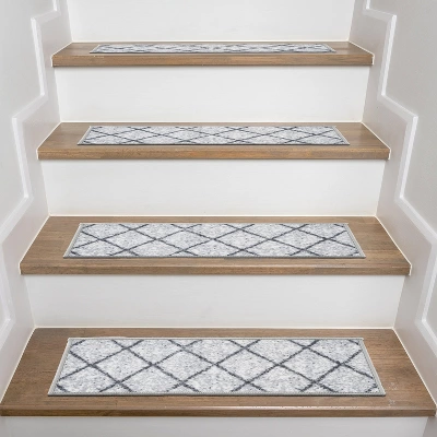 World Rug Gallery Contemporary Trellis Non-Slip Stair Treads 5 World Rug Gallery Contemporary Trellis Non-Slip Stair Treads - Image 5