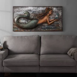 47" Three Dimensional Mermaid Handmade Decorative Wall Art - StyleCraft -Home Decor Series Store GUEST 168a8784 f543 489b 9f01 95b3f7aca865