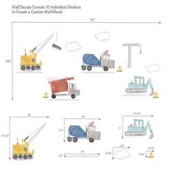 Bedtime Originals Construction Zone Trucks Wall Decals/Stickers