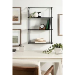 21" X 32" Walters Wood/Metal 3 Tier Shelving Black - Kate & Laurel All Things Decor -Home Decor Series Store GUEST 1766685c 816c 4935 9de9 a548f8b6909d