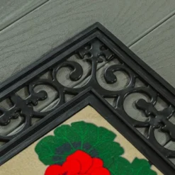 Evergreen Black Fleur Scroll Sassafras Floor Mat Indoor Outdoor Rubber Tray 18"x30" Fits Sassafras Inserts 10"x22" Black -Home Decor Series Store GUEST 177be4a7 a902 4a36 9585 a9fd20853b4e