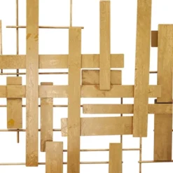 Metal Geometric 3D Stripes Wall Decor Gold - CosmoLiving By Cosmopolitan -Home Decor Series Store GUEST 182ed3c9 e786 4e3b 914b 70d2b7cd4cbb