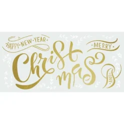 Merry Christmas Quote Peel And Stick Giant Wall Decal With Metallic Ink Gold - RoomMates -Home Decor Series Store GUEST 185bd158 5751 482e ab94 f4b8088e9fb1