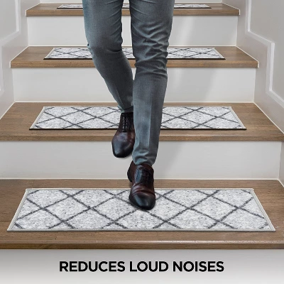 World Rug Gallery Contemporary Trellis Non-Slip Stair Treads 3 World Rug Gallery Contemporary Trellis Non-Slip Stair Treads - Image 3