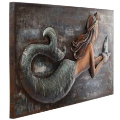 47" Three Dimensional Mermaid Handmade Decorative Wall Art - StyleCraft -Home Decor Series Store GUEST 1ccde3fa 1d49 4475 9266 9d364f19f301