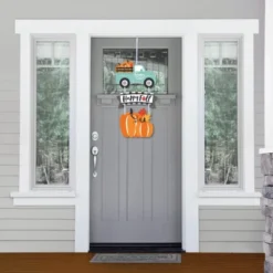 Big Dot Of Happiness Happy Fall Truck - Hanging Porch Harvest Pumpkin Party Outdoor Decorations - Front Door Decor - 3 Piece Sign