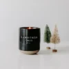 Sweet Water Decor Christmas Tree 12oz Black Stoneware Candle
